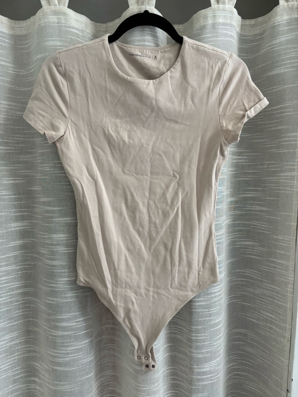 Abercrombie & Fitch Women's Tan Short-Sleeve Bodysuit